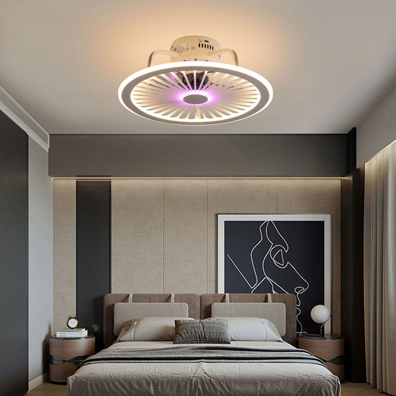 Ventilateur de plafond à DEL à 5 pales de 18,5 po avec télécommande et ensemble d'éclairage inclus Onezia
