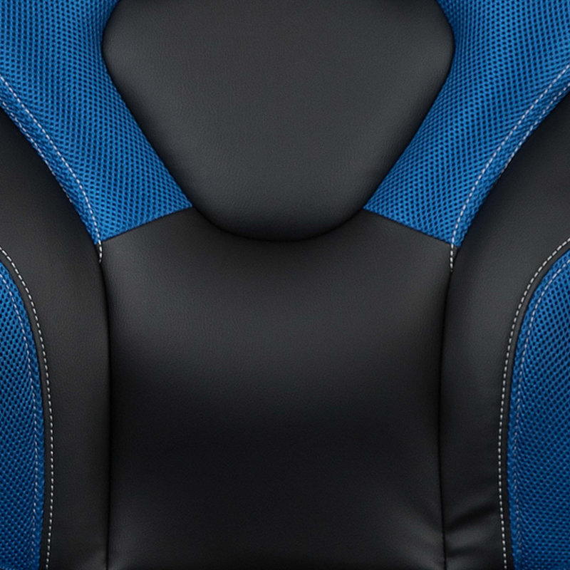 Ariquer High-Back Racing Style Gaming Chair with Headrest and Flip-Up Arms, Blue