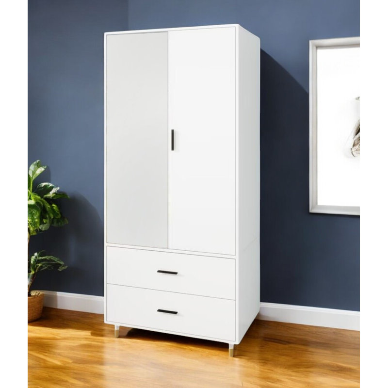 Commode combinée 71 po à deux portes et miroir en miroir 71 po