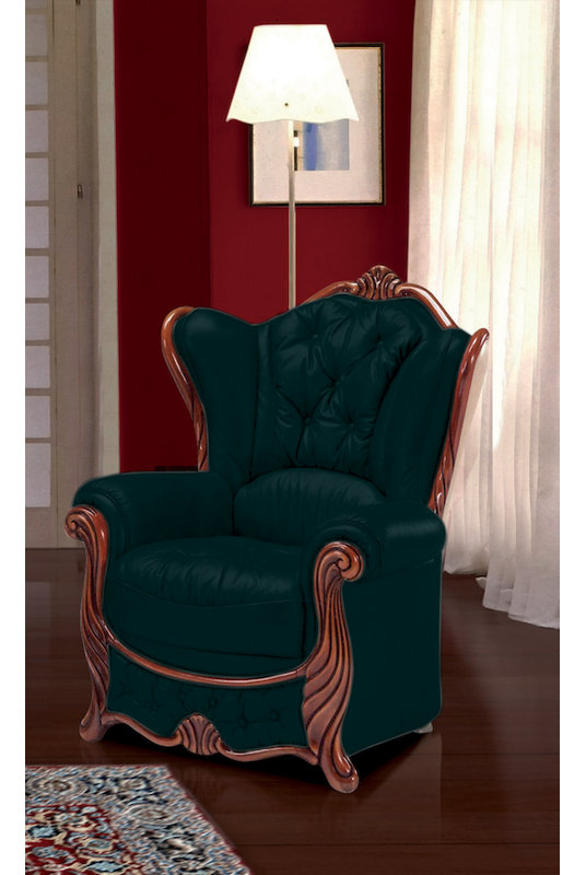 Dodgen Faux Leather Wingback Chair, Black