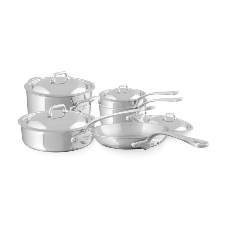 Mauviel M'cook 5-Ply 9-Piece Cookware Set With Cast Stainless Steel Handles