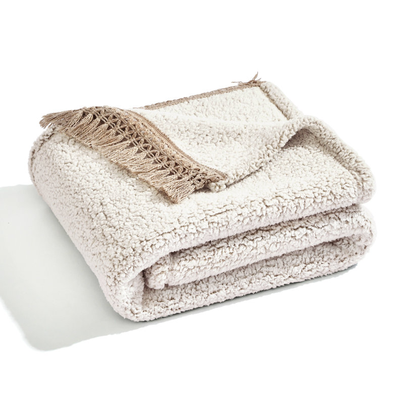 Reyna Tassel Fringe Throw, Neutral