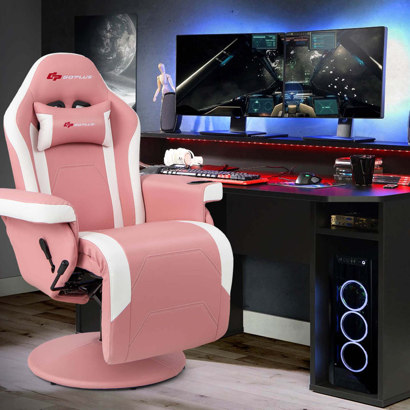 Fauteuil de course inclinable Goplus Massage, Rose