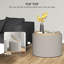 Table basse ronde avec repose-pieds et plateau rabattable