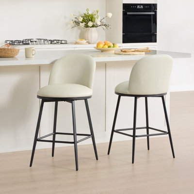 Tabouret de comptoir pivotant rembourré 26 po Aura
