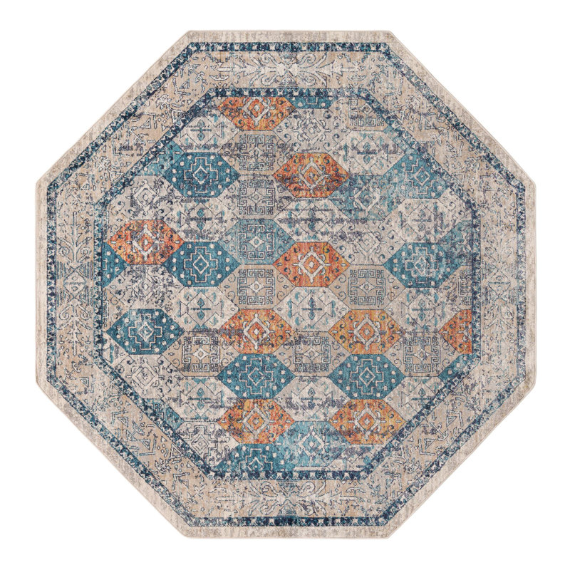 Akira Geometric Indoor Rug, Octagon 7'10" x 7'10"