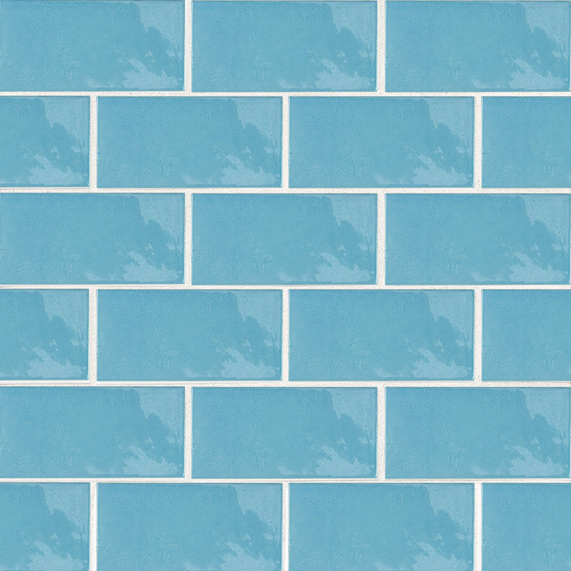 Carrelage mural en céramique Madrid 2.5X5, Bleu azur