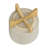 S/2 5/8" PLANTER W/ WOOD STAND, MATTE BEIGE