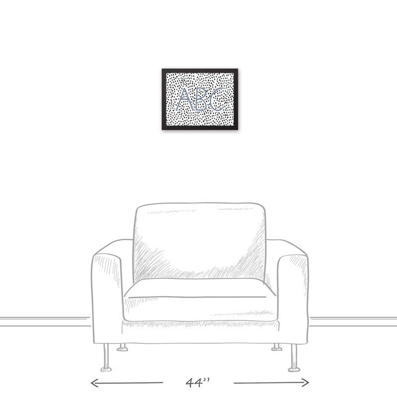 Art encadré ABC, H 15,75 po x l 12,75 po x P 1,75 po