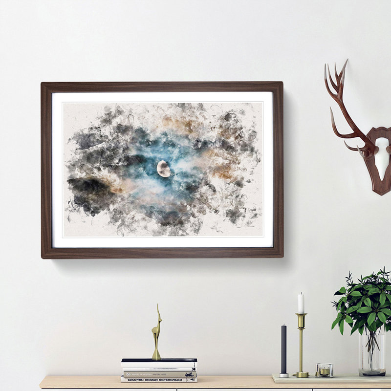 Moody Sky in Poland - Framed Print, 24cm H x 33cm W x 2cm D, Walnut Framed