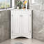 Armoire de maison blanche triangulaire avec tablettes de rangement réglables pour optimiser l'espace-1643311339