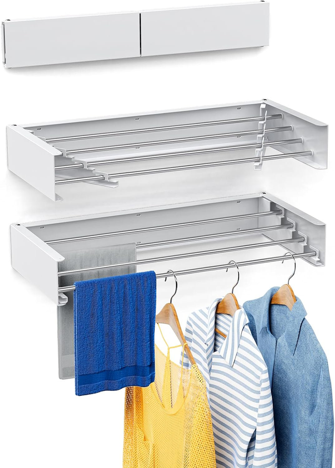 Belleze Steel Foldable Wall-Mounted Drying Rack | Wayfair