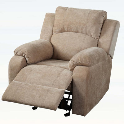 Manual Adjustable Recliner Chair, Chenille Upholstered with 3 Position Backrest for Living Room and Home Theater, Oatmeal
