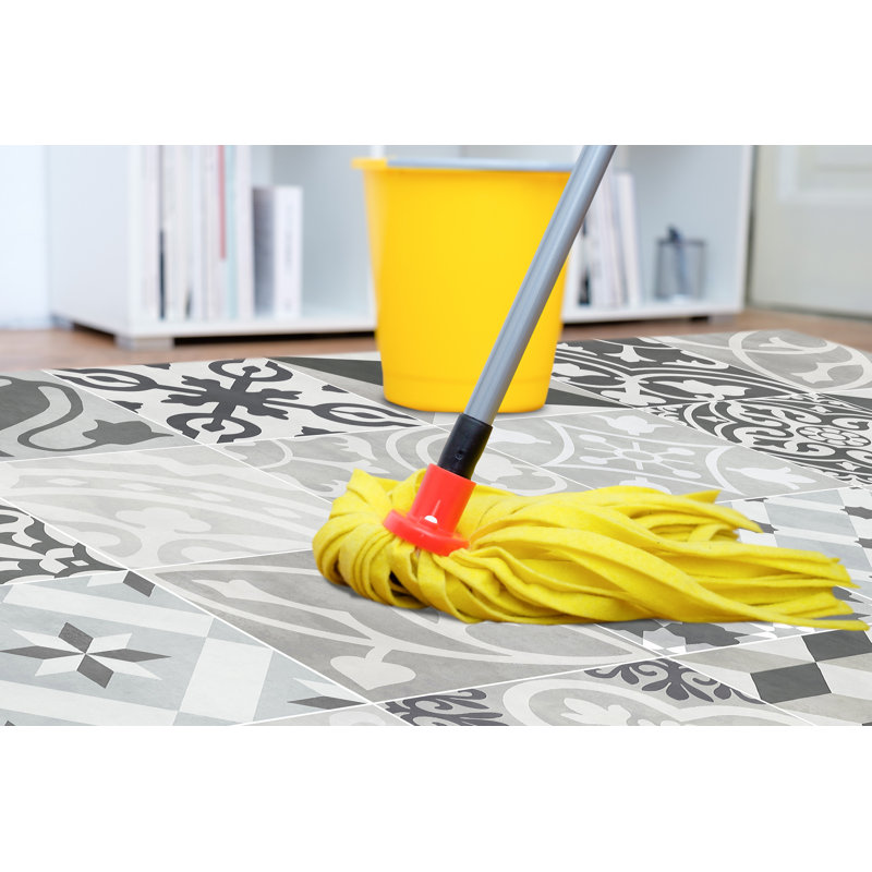 Sadie Vinyl Machine Printed Area Rug, Rectangle 2'2" x 8'2.4"