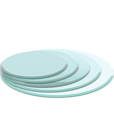 Plateau de table en verre trempé de 30 po - 0,4 po d'épaisseur, 2/5 po de bord biseauté et fonctionnel contre la chaleur pour les tables de salle à manger