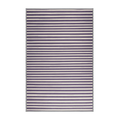 Tapis mauve à rayures horizontales lavable à la machine
