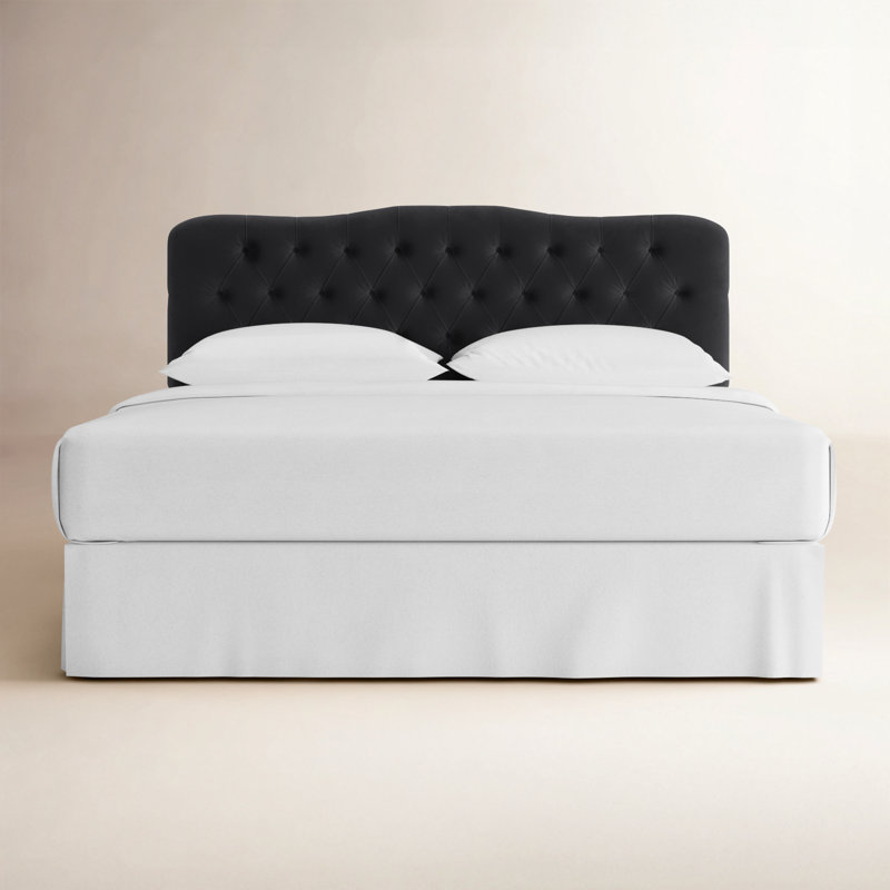 Rodan Upholstered Headboard, California King, Classic Black Performance Velvet