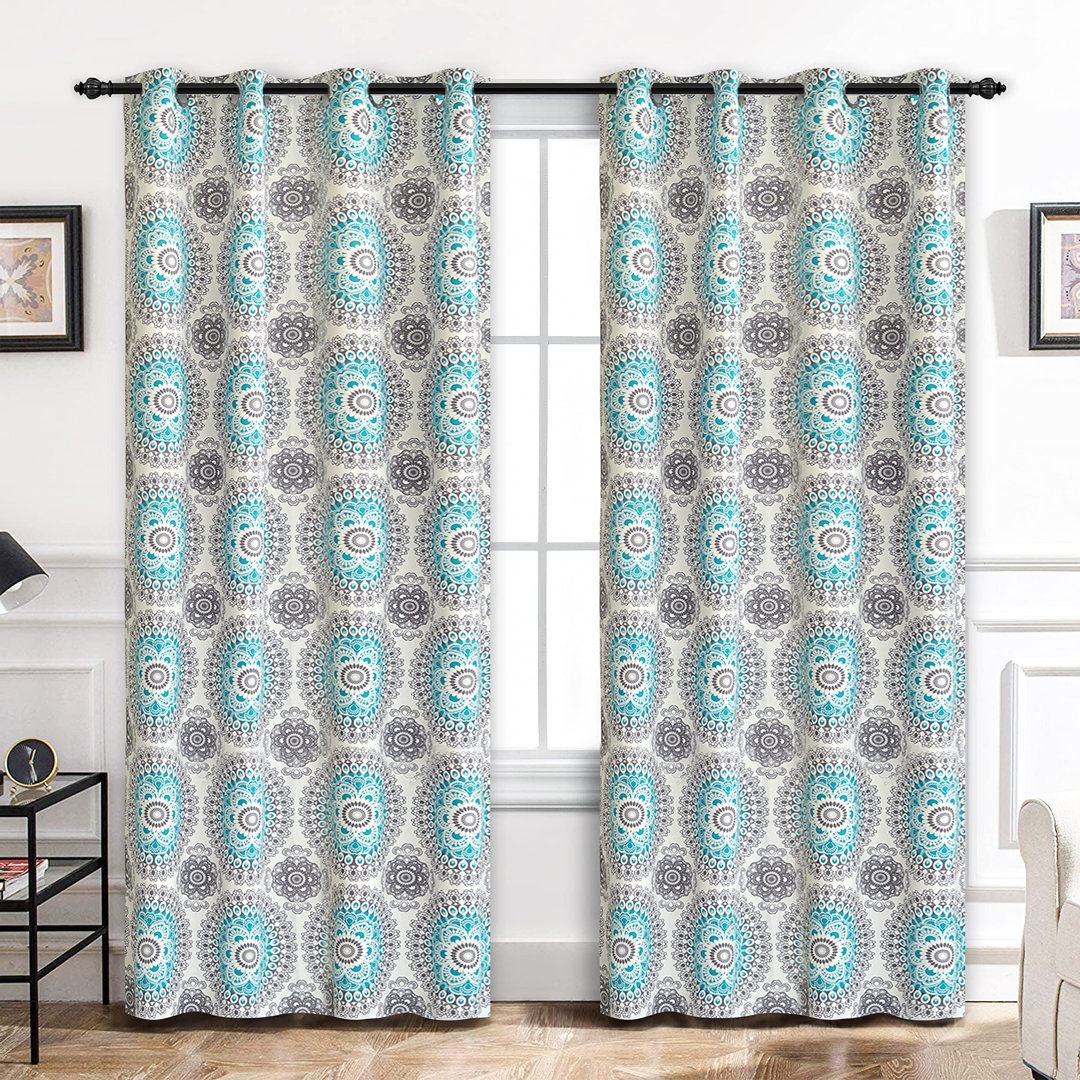 Polyester Room Darkening Curtain Pair (Set of 2) Bungalow Rose Size per 