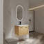 Meuble-lavabo mural 24 po, lavabo en résine, rangement à double porte