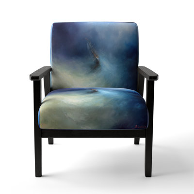 Tempête en mer abstraite - Chaise d'appoint rembourrée nautique et côtière et fauteuil