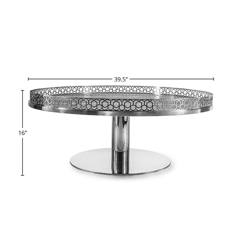 Table basse à piédestal, Argent