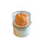 Bougie miniature parfumée à la citrouille et au latte, 7,6 cm (3 po), dans un pot en verre transparent.