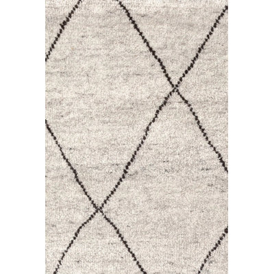 Numa Geometric Hand-Knotted Wool Beige/Brown Area Rug