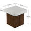 Table d'appoint carrée en oxyde de magnésium, plateau blanc antique et base naturelle, aucun assemblage requis, 18,86 po, naturel, utilisation polyvalente