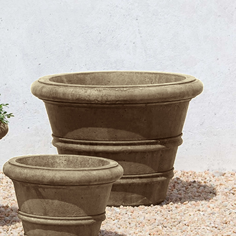 Handmade Planter, Brownstone, 20.5" H x 27" W x 27" D