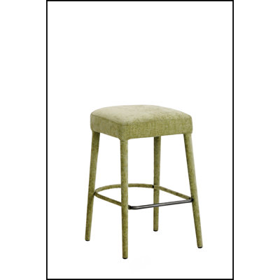 Tabouret de bar rembourré sans dossier en tissu - siège rembourré avec pieds et repose-pieds robustes, siège peu encombrant pour îlot de cuisine, comptoir de salle à manger et pub, 2 ensembles