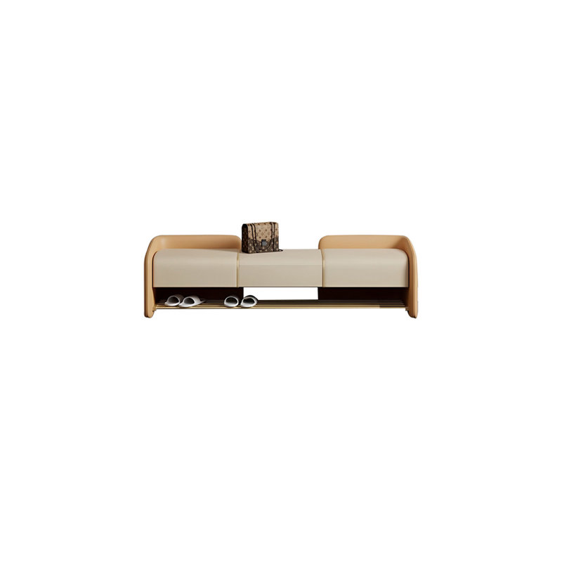 Banc de rangement rembourré Thordia, Beige
