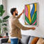 Petals and Geometry Geometric 1 Piece Wrapped Canvas Wall Art-240255745-240255753