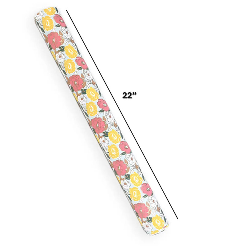   Ensemble de rouleau de papier cadeau écologique fait à la main - rouge et jaune