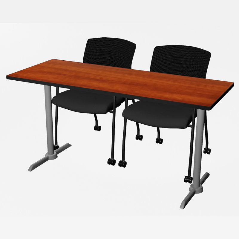 Base et table de formation Cain, Cerise, H 29 po x L 60 po x l 24 po, Gris lune