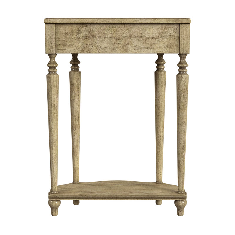 Ashby Demilune Console Table with Storage, Antique Beige