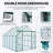 Double Door Polycarbonate Greenhouse Raised Base And Anchor Aluminum Heavy Duty Walk-In Greenhouses-113914532-113914531