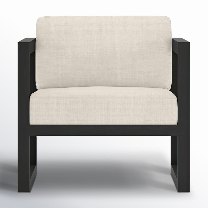 Avion 3 Piece Sofa Loveseat Set, Cast Silver Sunbrella®, Black