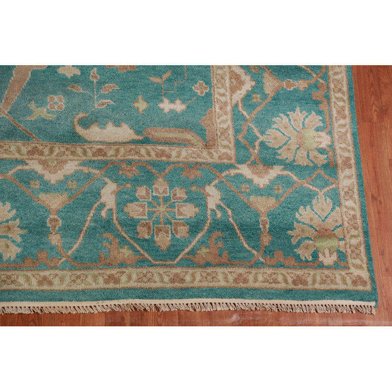 Tapis vert en laine All-Over Oushak 9x12