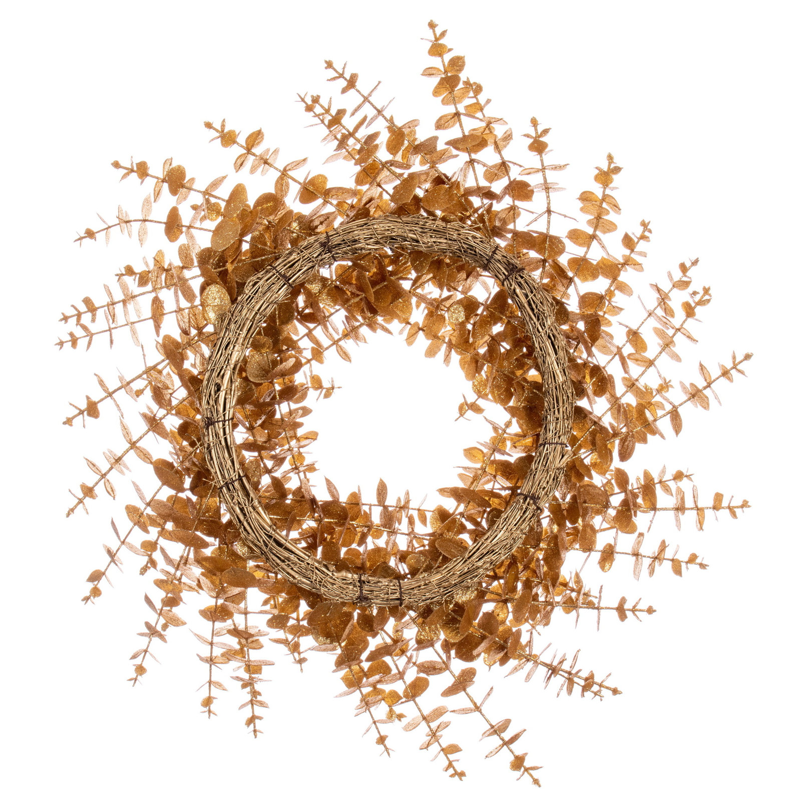 24" Eucalyptus Halloween Wreath, Gold