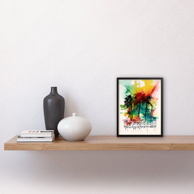 Melodic Oasis Tropical Palm Tree Sonata Music - Single Picture Frame Print