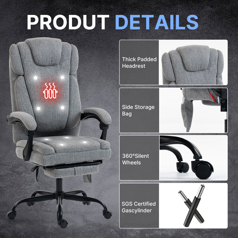 Polyester Blend Executive Chair, Gray