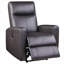 Fauteuil carré inclinable électrique en cuir fleur brun