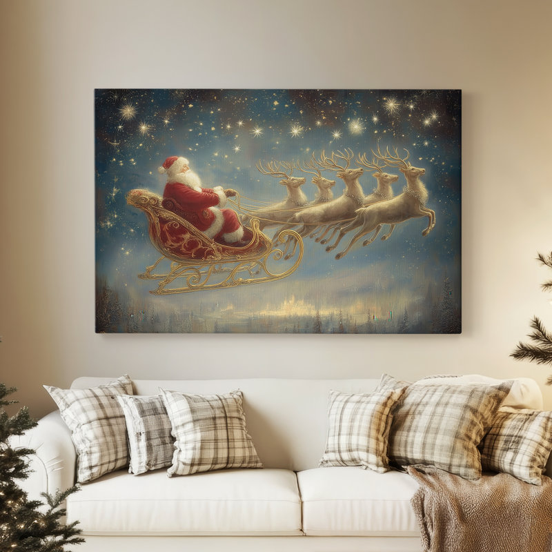 «Dusk of Pale Winter Sleigh», toile tendue avec châssis de qualité supérieure, H 8 po x l 12 po