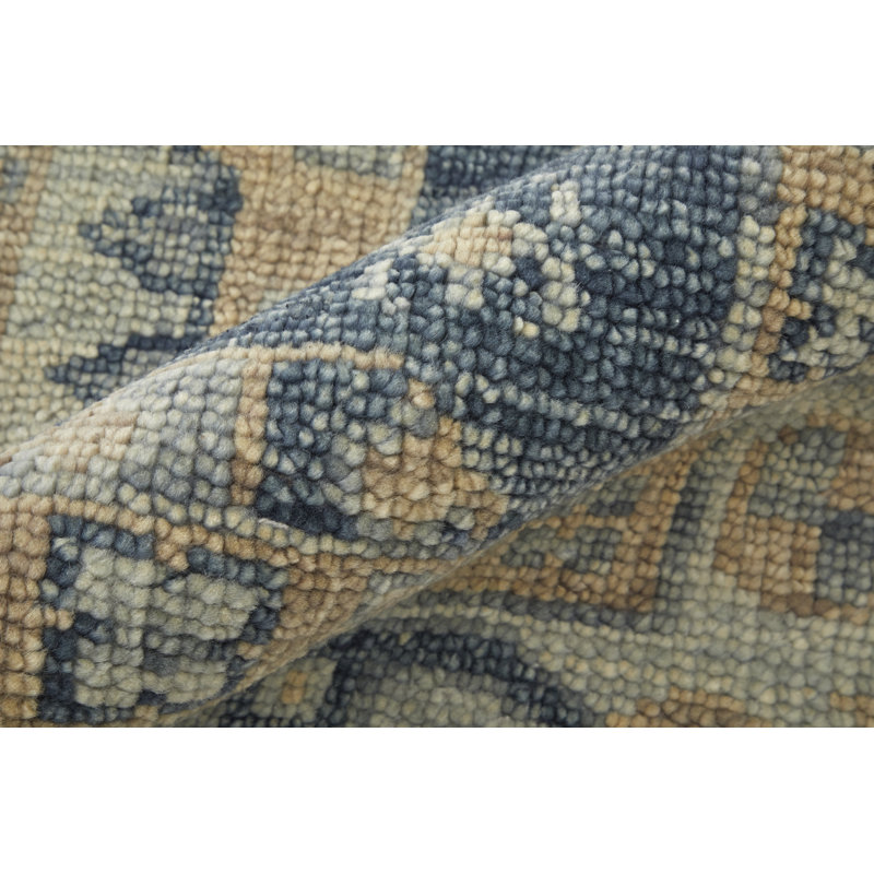 Nanayaw Hand Knotted Wool Geometric Area Rug, Runner 2'6" x 8'