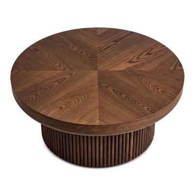 Table basse de 47 po avec rangement, table de centre rectangulaire rétro Mid-Century, portes coulissantes en verre cannelé pour le salon, la chambre et la chambre d'amis