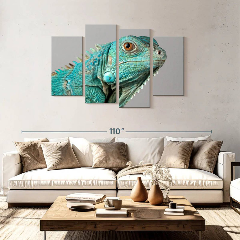 Brampt Blue Iguana, 48" H x 75" W