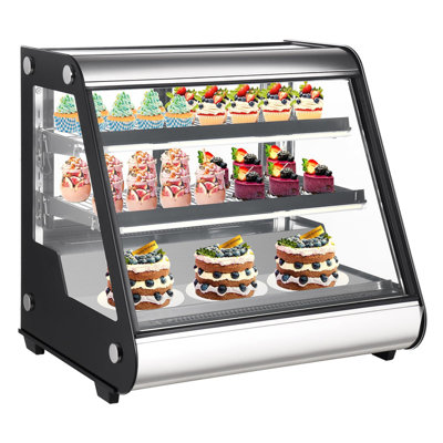 Réfrigérateur commercial commercial de 4,6 pieds cubes Merchandiser de comptoir avec porte en verre trempé, 2 lumières DEL, 2 tablettes réglables, noir