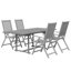 Jameeka 6 - Person Acacia Solid Wood Patio Dining Set Extendable and Umbrella Hole Included Table,-481333787-484300625