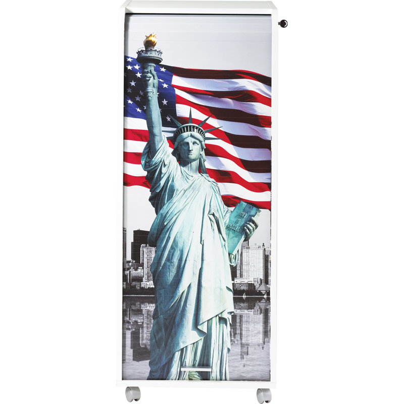 Graziella 1 -Door 3 -Drawer Filing, White Statue of Liberty