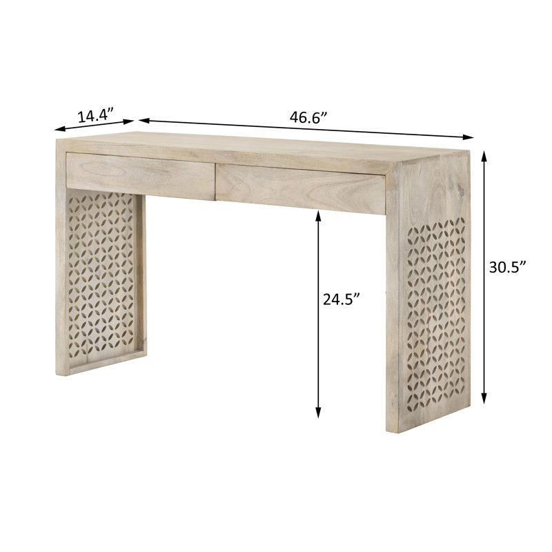 2-drawer Wood Entryway Console Table White Washed